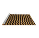 Sideview of Machine Washable Abstract Brown Modern Rug, wshabs5296brn