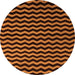 Round Abstract Orange Modern Rug, abs5296org