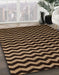 Abstract Bronze Brown Modern Rug in Family Room, abs5296