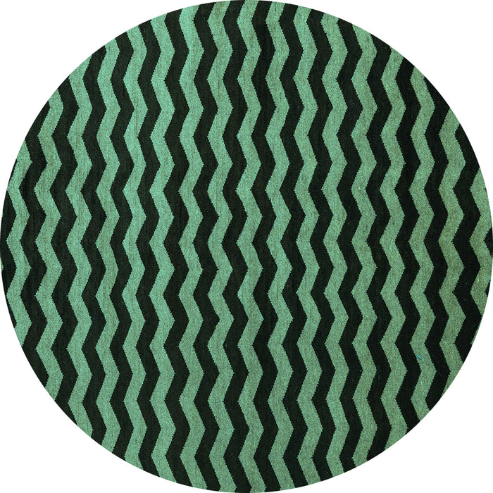Round Abstract Turquoise Modern Rug, abs5296turq