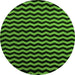 Round Machine Washable Abstract Green Modern Area Rugs, wshabs5296grn