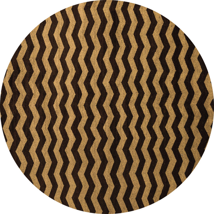 Round Abstract Brown Modern Rug, abs5296brn