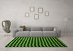 Machine Washable Abstract Green Modern Area Rugs in a Living Room,, wshabs5296grn