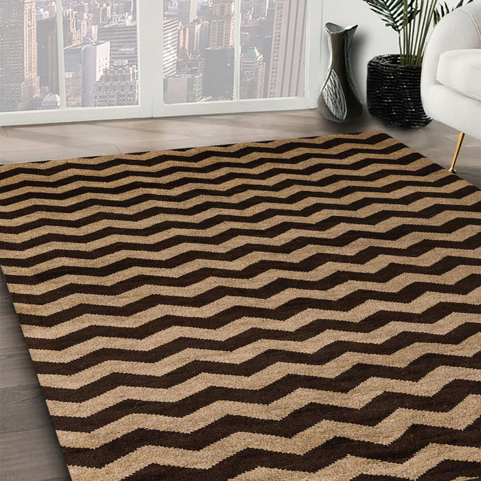 Machine Washable Abstract Bronze Brown Rug in a Family Room, wshabs5296