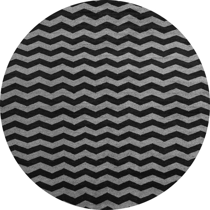 Round Machine Washable Abstract Gray Modern Rug, wshabs5296gry