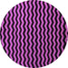 Round Machine Washable Abstract Purple Modern Area Rugs, wshabs5296pur