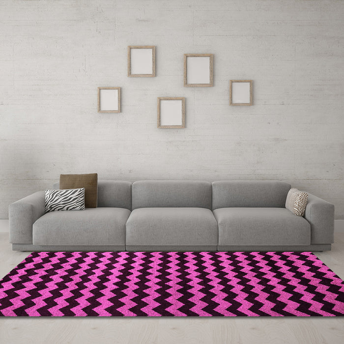 Machine Washable Abstract Pink Modern Rug in a Living Room, wshabs5296pnk