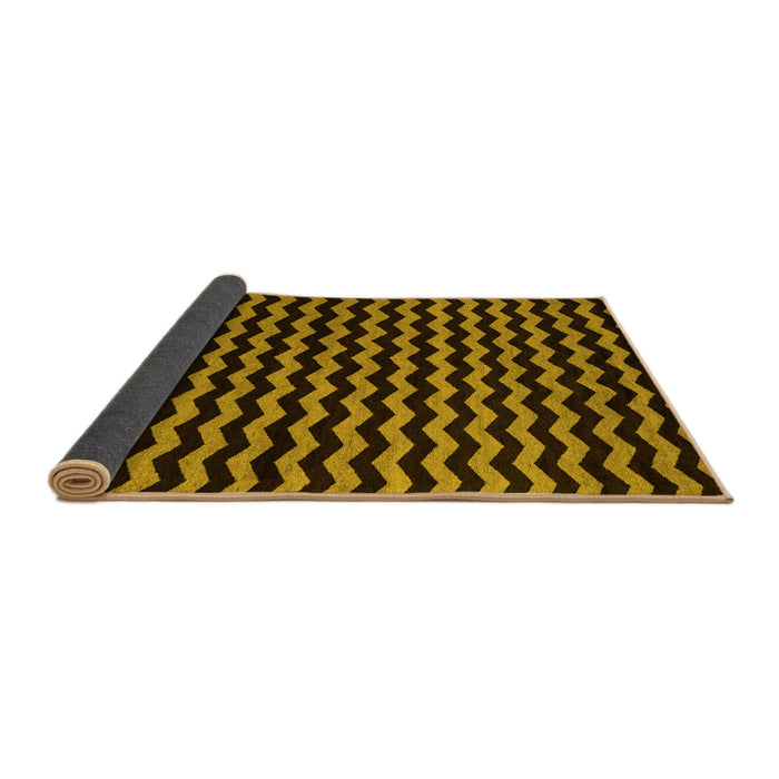 Sideview of Abstract Yellow Modern Rug, abs5296yw