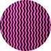 Round Machine Washable Abstract Pink Modern Rug, wshabs5296pnk