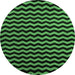 Round Abstract Emerald Green Modern Rug, abs5296emgrn