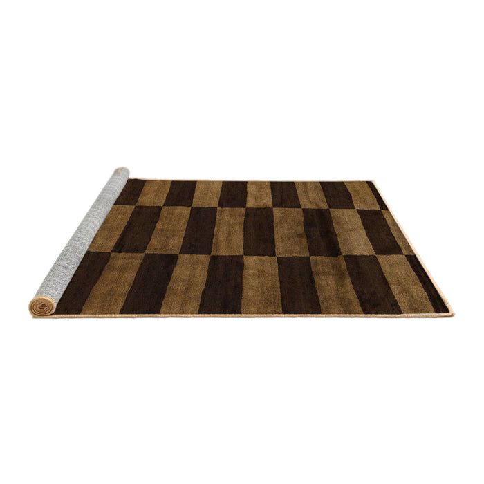 Sideview of Machine Washable Abstract Saddle Brown Rug, wshabs5297