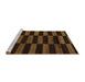 Sideview of Machine Washable Abstract Saddle Brown Rug, wshabs5297