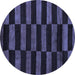 Round Abstract Blue Modern Rug, abs5297blu