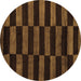 Round Abstract Brown Modern Rug, abs5297brn