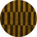 Round Abstract Yellow Modern Rug, abs5297yw