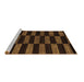 Sideview of Machine Washable Abstract Brown Modern Rug, wshabs5297brn