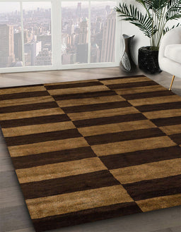 Machine Washable Abstract Saddle Brown Rug in a Family Room, wshabs5297