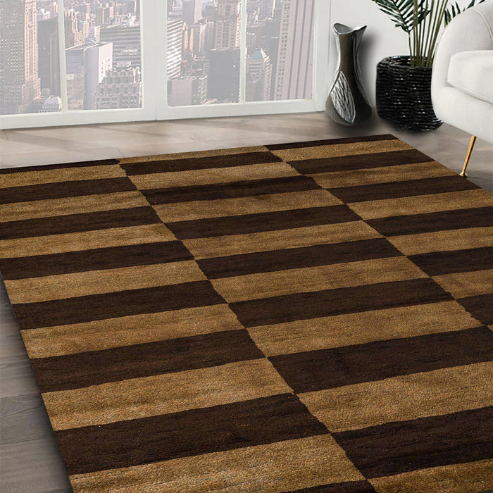 Machine Washable Abstract Saddle Brown Rug in a Family Room, wshabs5297