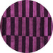 Round Machine Washable Abstract Purple Modern Area Rugs, wshabs5297pur