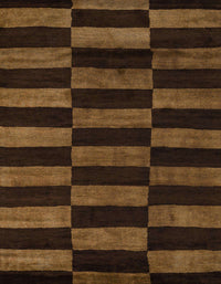 Machine Washable Abstract Saddle Brown Rug, wshabs5297