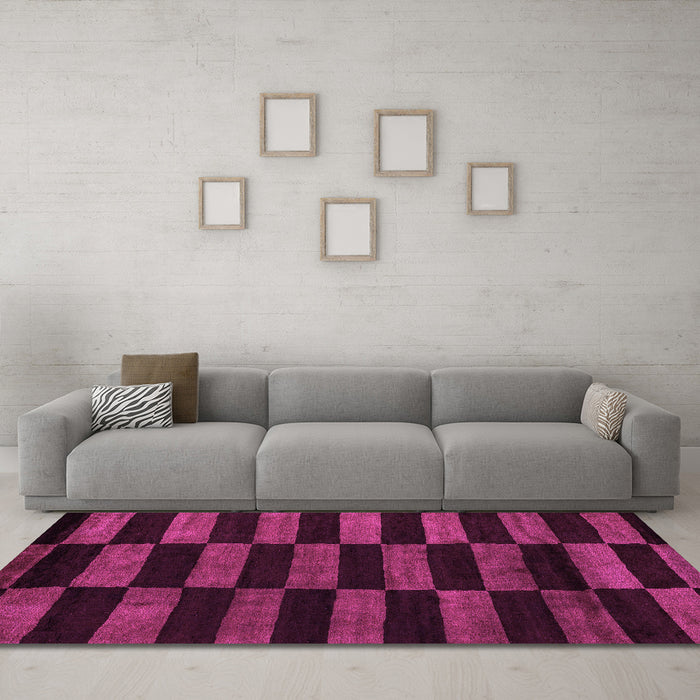 Machine Washable Abstract Pink Modern Rug in a Living Room, wshabs5297pnk