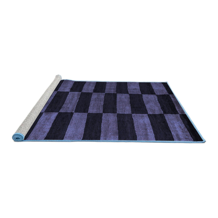 Sideview of Machine Washable Abstract Blue Modern Rug, wshabs5297blu