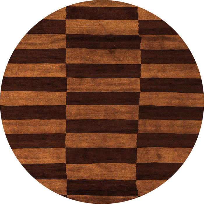 Round Machine Washable Abstract Orange Modern Area Rugs, wshabs5297org