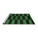 Sideview of Machine Washable Abstract Emerald Green Modern Area Rugs, wshabs5297emgrn