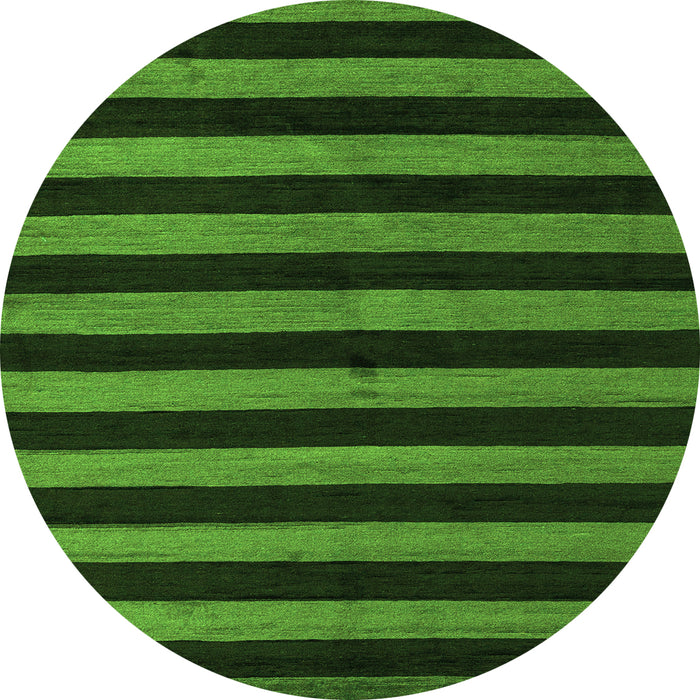 Round Abstract Green Modern Rug, abs5298grn