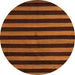 Round Abstract Orange Modern Rug, abs5298org