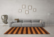 Machine Washable Abstract Orange Modern Area Rugs in a Living Room, wshabs5298org