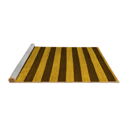 Sideview of Machine Washable Abstract Yellow Modern Rug, wshabs5299yw