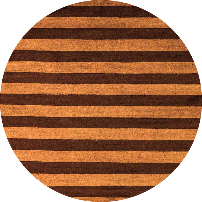 Round Machine Washable Abstract Orange Modern Area Rugs, wshabs5299org