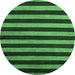 Round Abstract Emerald Green Modern Rug, abs5299emgrn