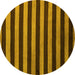 Round Machine Washable Abstract Yellow Modern Rug, wshabs5299yw