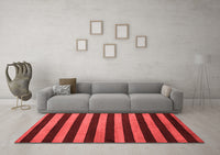 Machine Washable Abstract Red Modern Rug, wshabs5299red