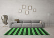 Machine Washable Abstract Emerald Green Modern Area Rugs in a Living Room,, wshabs5299emgrn