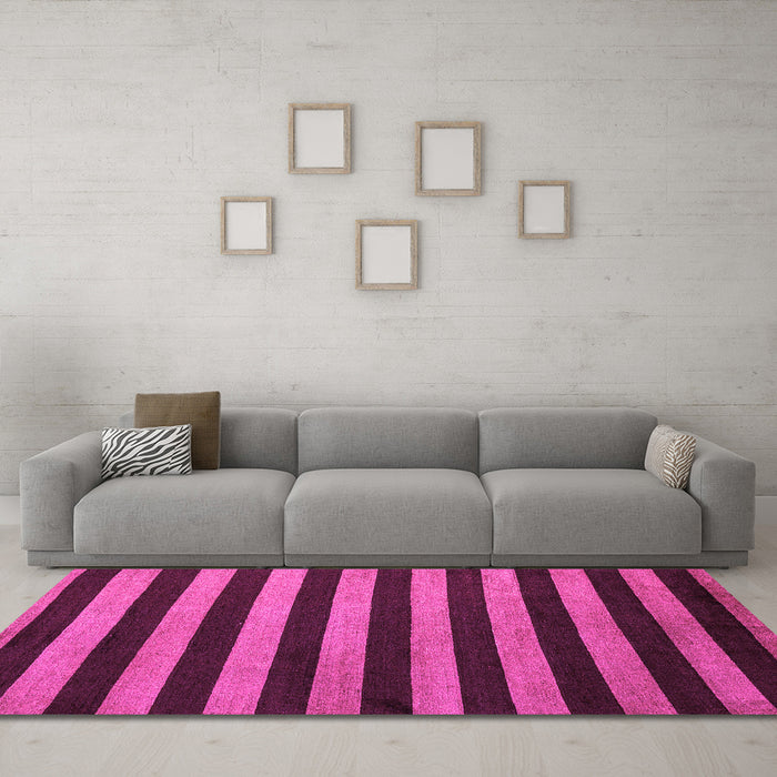 Machine Washable Abstract Pink Modern Rug in a Living Room, wshabs5299pnk