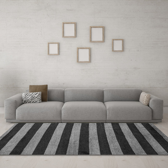Machine Washable Abstract Gray Modern Rug in a Living Room,, wshabs5299gry