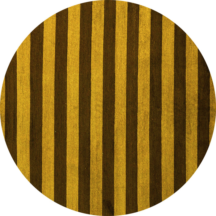 Round Abstract Yellow Modern Rug, abs5299yw