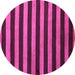 Round Machine Washable Abstract Pink Modern Rug, wshabs5299pnk