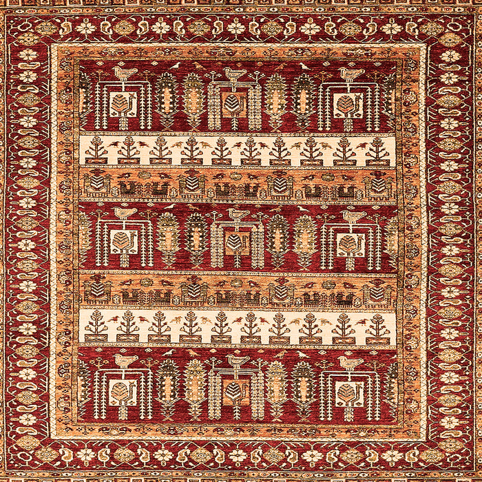 Square Abstract Orange Modern Rug, abs529org