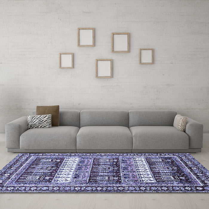 Machine Washable Abstract Blue Modern Rug in a Living Room, wshabs529blu