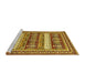 Sideview of Machine Washable Abstract Yellow Modern Rug, wshabs529yw