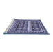 Sideview of Machine Washable Abstract Blue Modern Rug, wshabs529blu