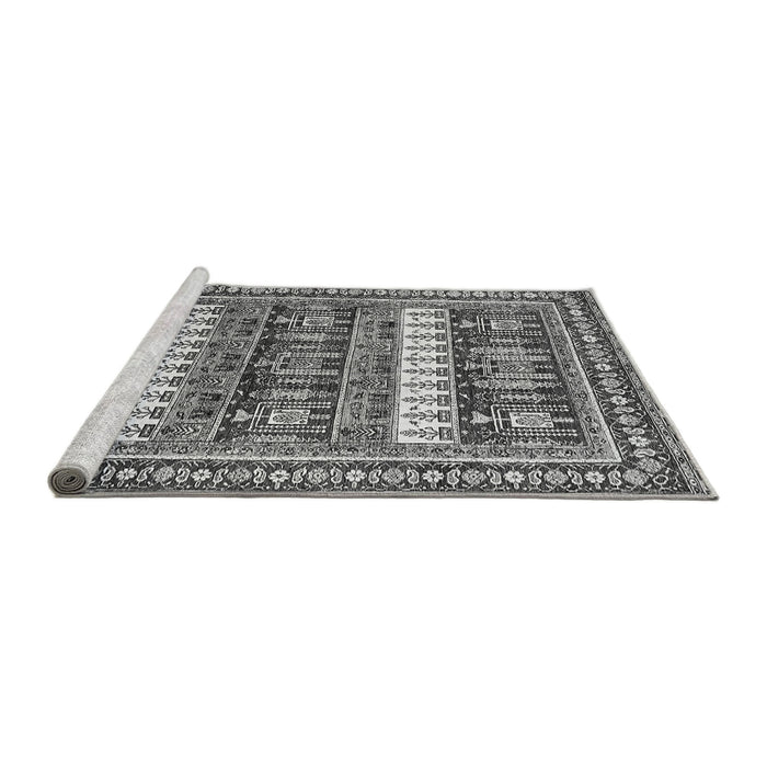 Sideview of Machine Washable Abstract Gray Modern Rug, wshabs529gry