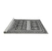 Sideview of Machine Washable Abstract Gray Modern Rug, wshabs529gry