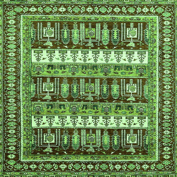 Square Machine Washable Abstract Green Modern Area Rugs, wshabs529grn