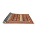 Sideview of Abstract Orange Modern Rug, abs529org