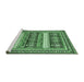 Sideview of Machine Washable Abstract Emerald Green Modern Area Rugs, wshabs529emgrn